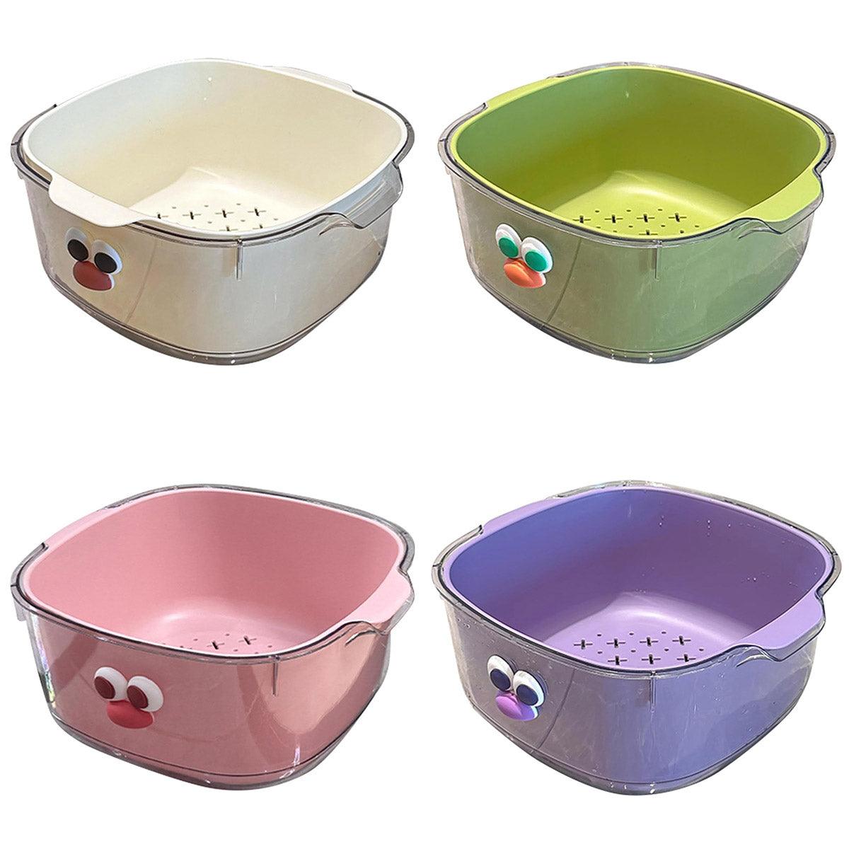 Double Layer Fruit Drain Basket Four Colours | StorageOZ