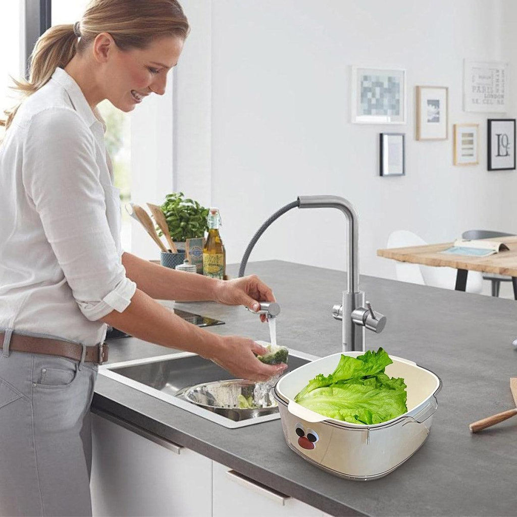 Double Layer Fruit Drain Basket Four Colours | StorageOZ