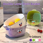 Double Layer Fruit Drain Basket Four Colours | StorageOZ