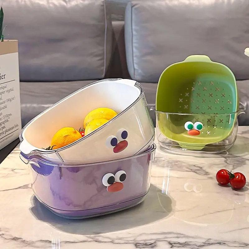 Double Layer Fruit Drain Basket Four Colours | StorageOZ