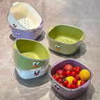 Double Layer Fruit Drain Basket Four Colours | StorageOZ