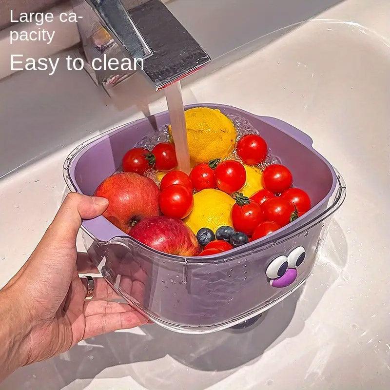 Double Layer Fruit Drain Basket Four Colours | StorageOZ