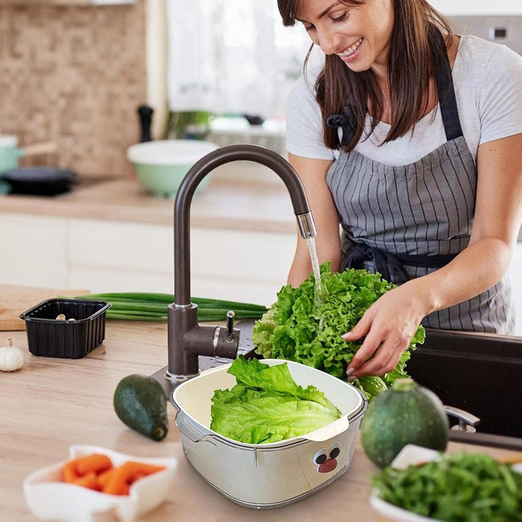 Double Layer Fruit Drain Basket Four Colours | StorageOZ