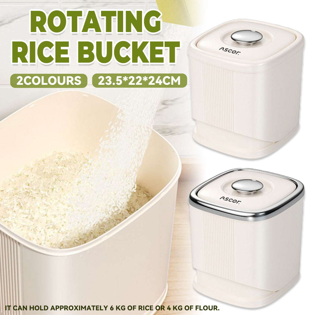Rice Dispensers Two Colours Kitchen Organiser | StorageOZ
