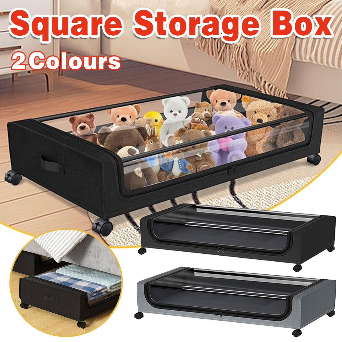 Under Bed Rolling Storage Box Two Colours | StorageOZ