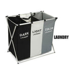3 Compartment Foldable Laundry Basket Hamper | StorageOZ