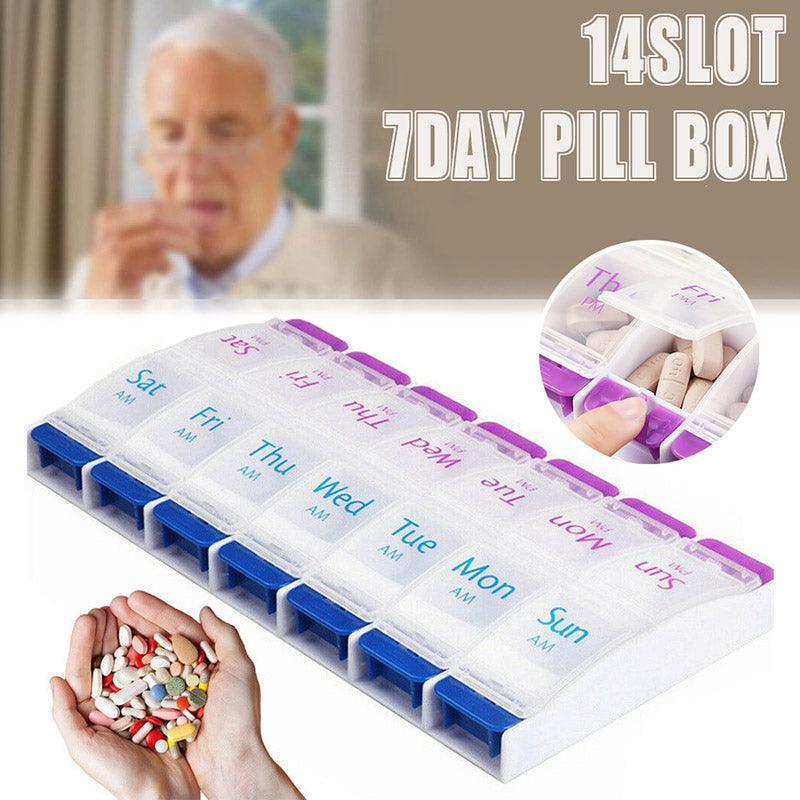 14 Grid Press Lid Medicine Box Organiser | StorageOZ