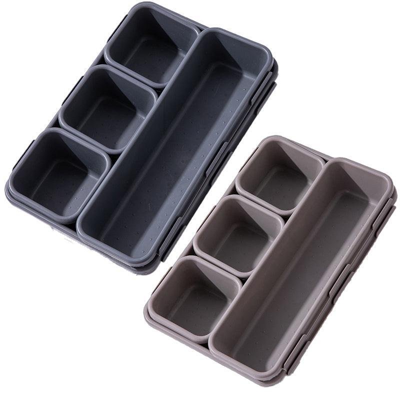 8 Pcs Drawer Desk Storage Trays Two Greys | StorageOZ