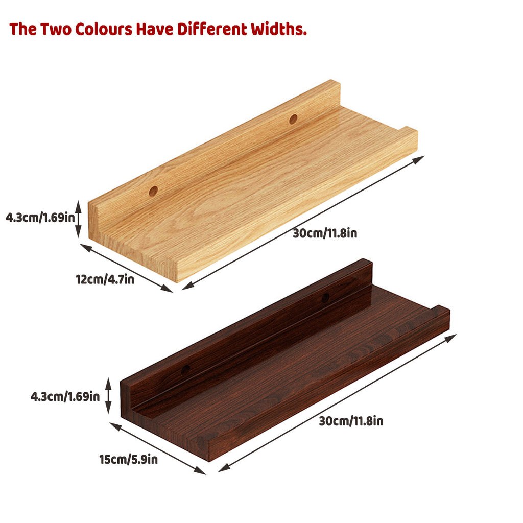 Wooden Floating Wall Shelf Two Finishes Set | StorageOZ