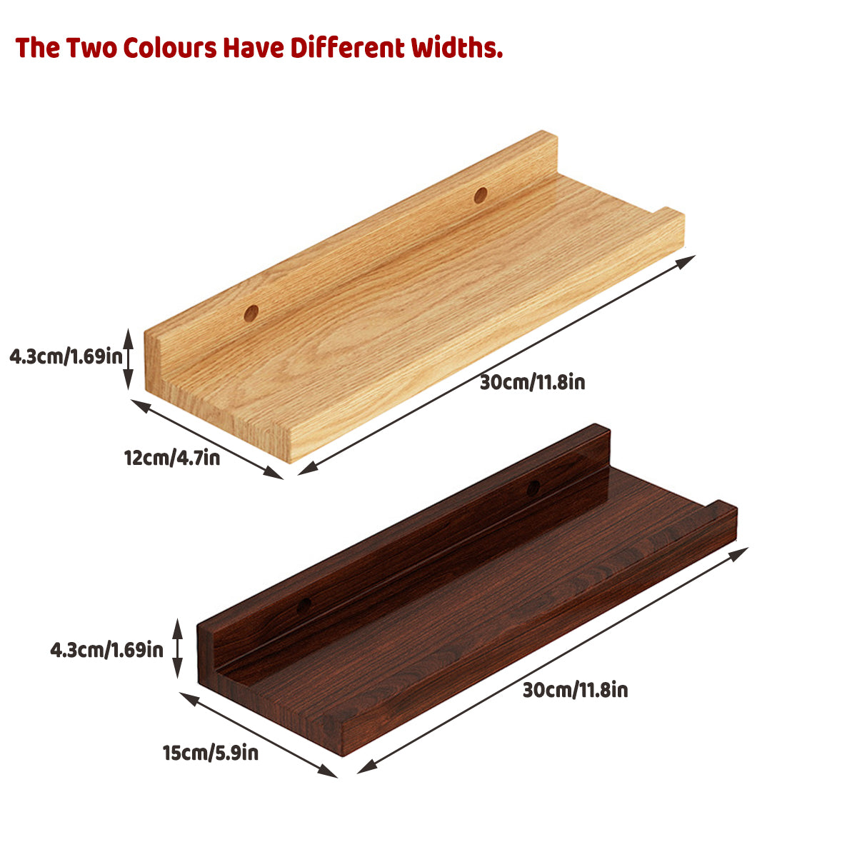Wooden Floating Wall Shelf Two Finishes Set | StorageOZ
