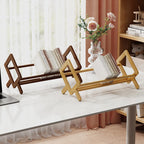 Angled Bamboo Desk Bookshelf Two Woods Set | StorageOZ