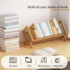 Angled Bamboo Desk Bookshelf Two Woods Set | StorageOZ