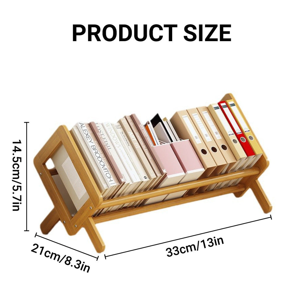 Angled Bamboo Desk Bookshelf Two Woods Set | StorageOZ