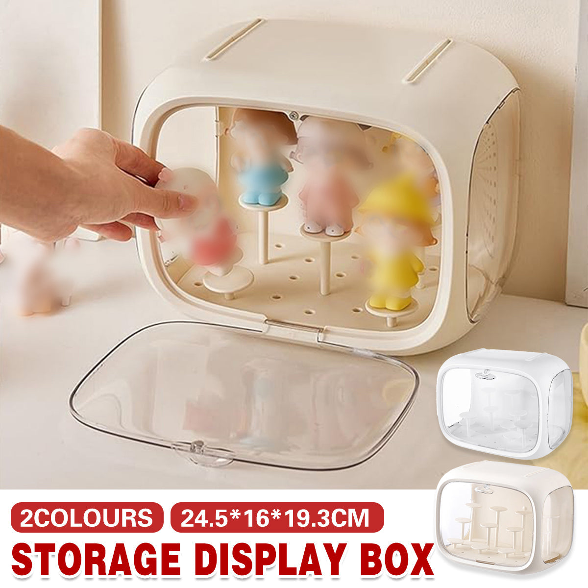 Capsule Display Storage Box Two Whites Set | StorageOZ