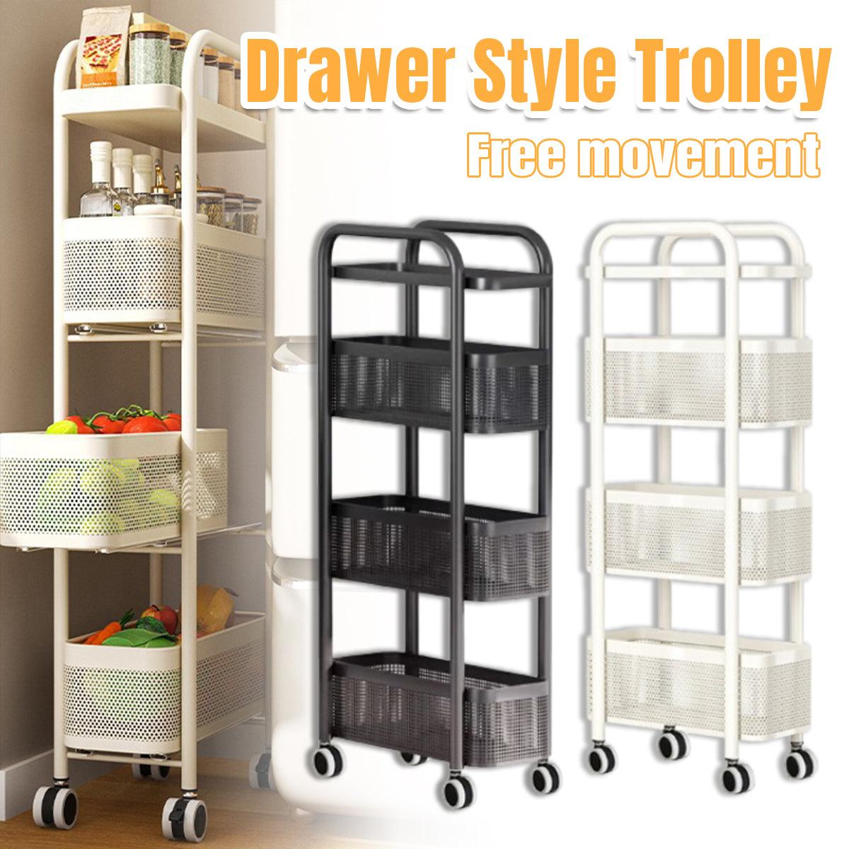 Pull Out Narrow Storage Cart Two Colours | StorageOZ