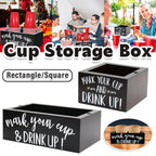 Pine Wood Cup Holder Square or Rectangle | StorageOZ