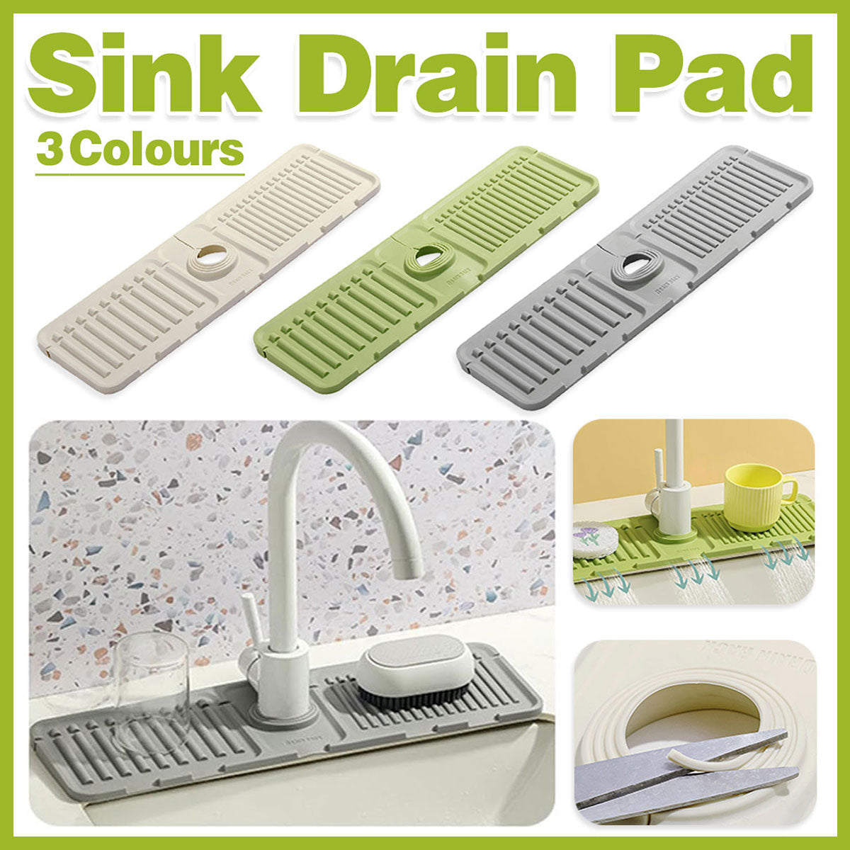 Silicone Sink Splash Guard Mat Three Colours | StorageOZ