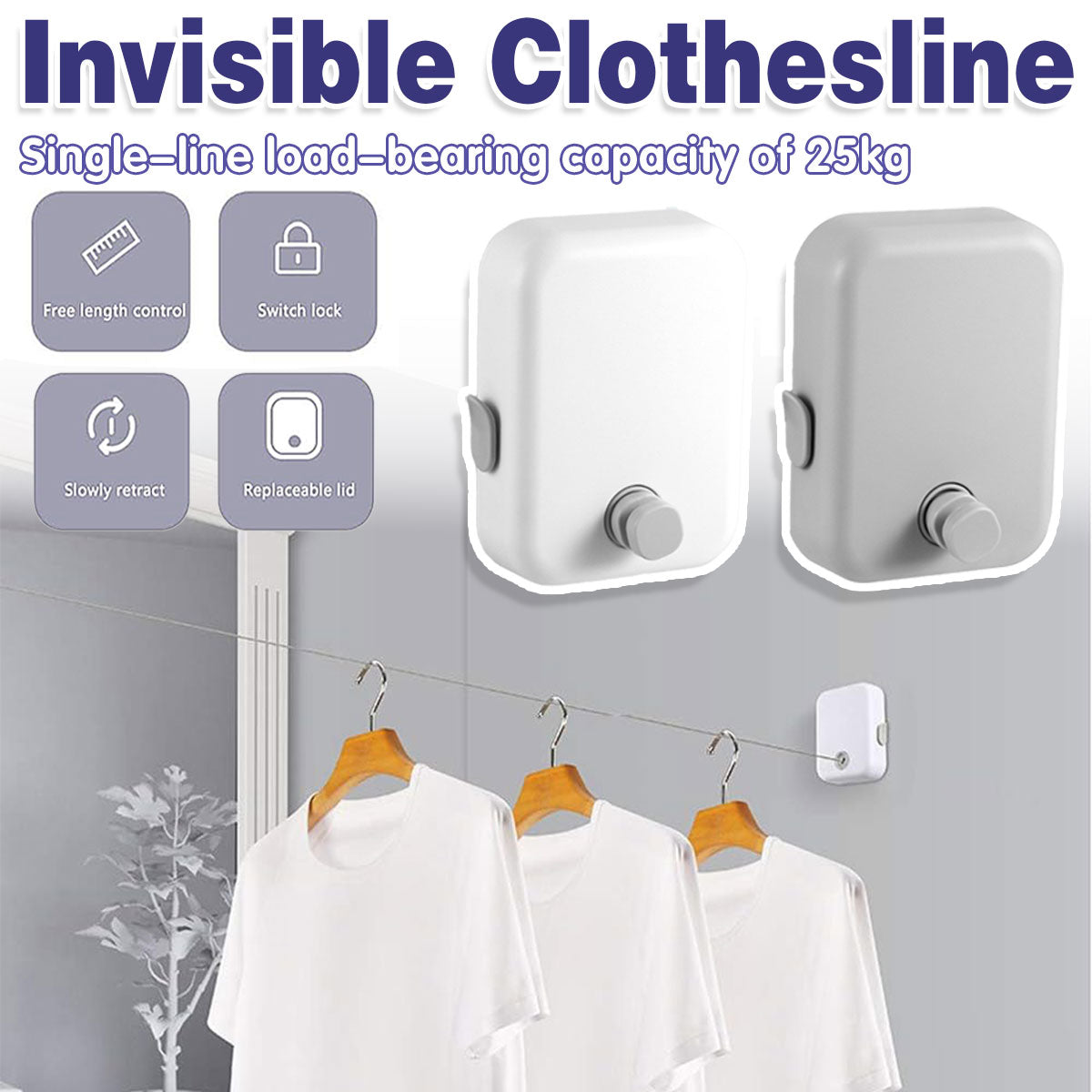 Retractable Wall Clothesline 4.3m Two Colours | StorageOZ