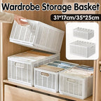 White Plastic Wardrobe Baskets Two Sizes | StorageOZ