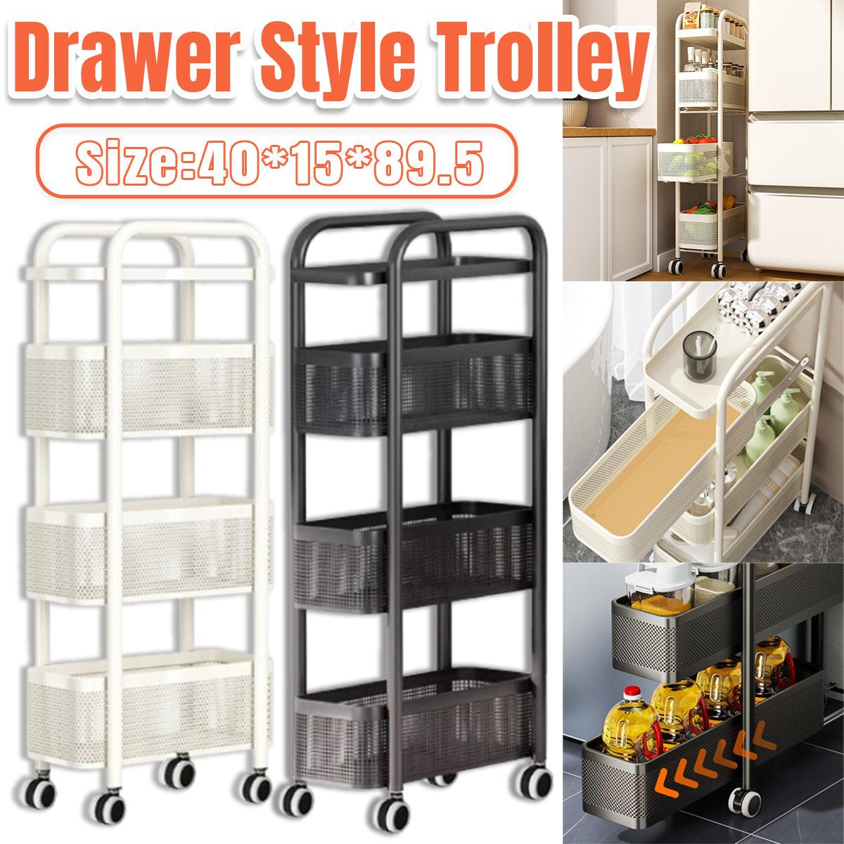 Pull Out Narrow Storage Cart Two Colours | StorageOZ