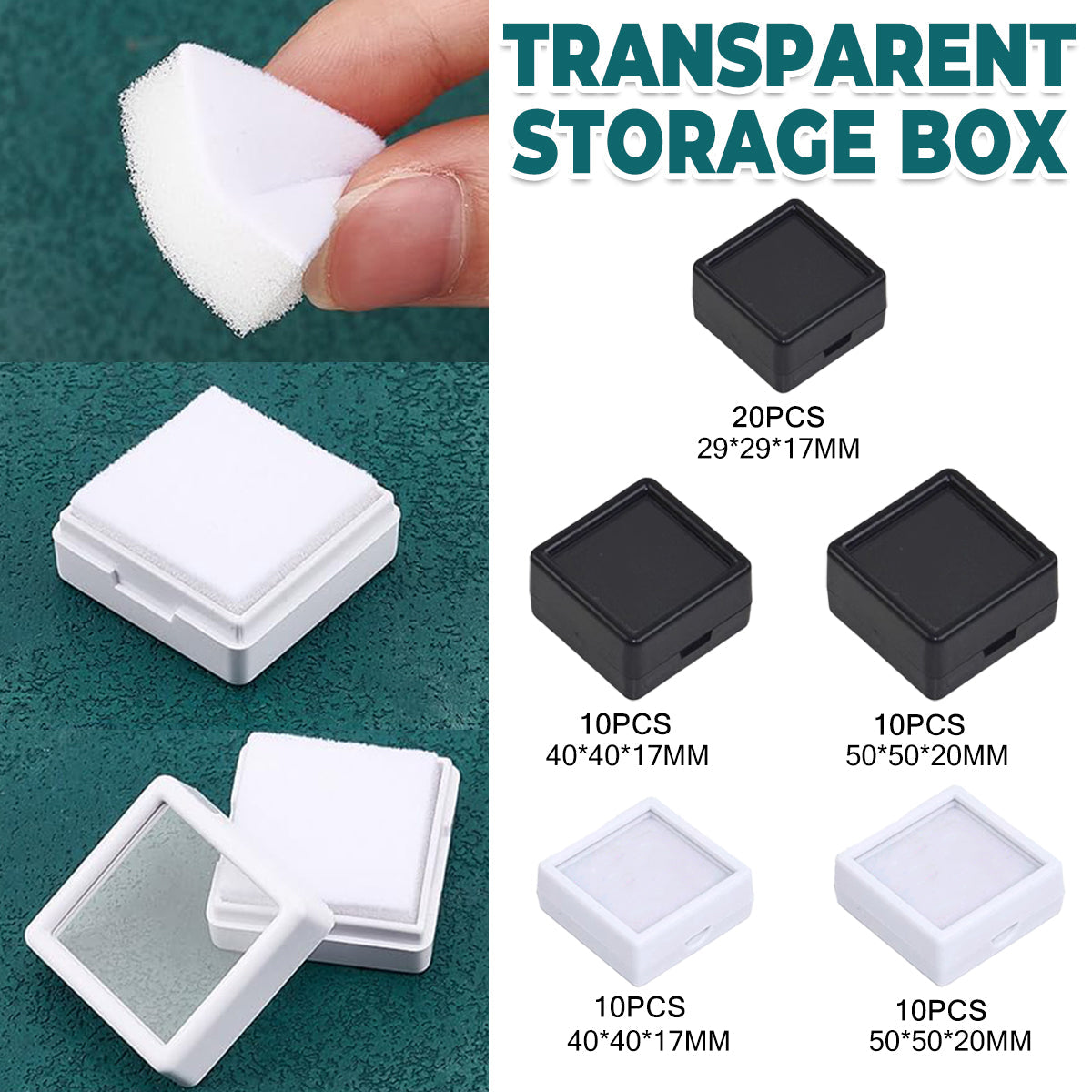Clear Gem Display Boxes Five Pack Options | StorageOZ
