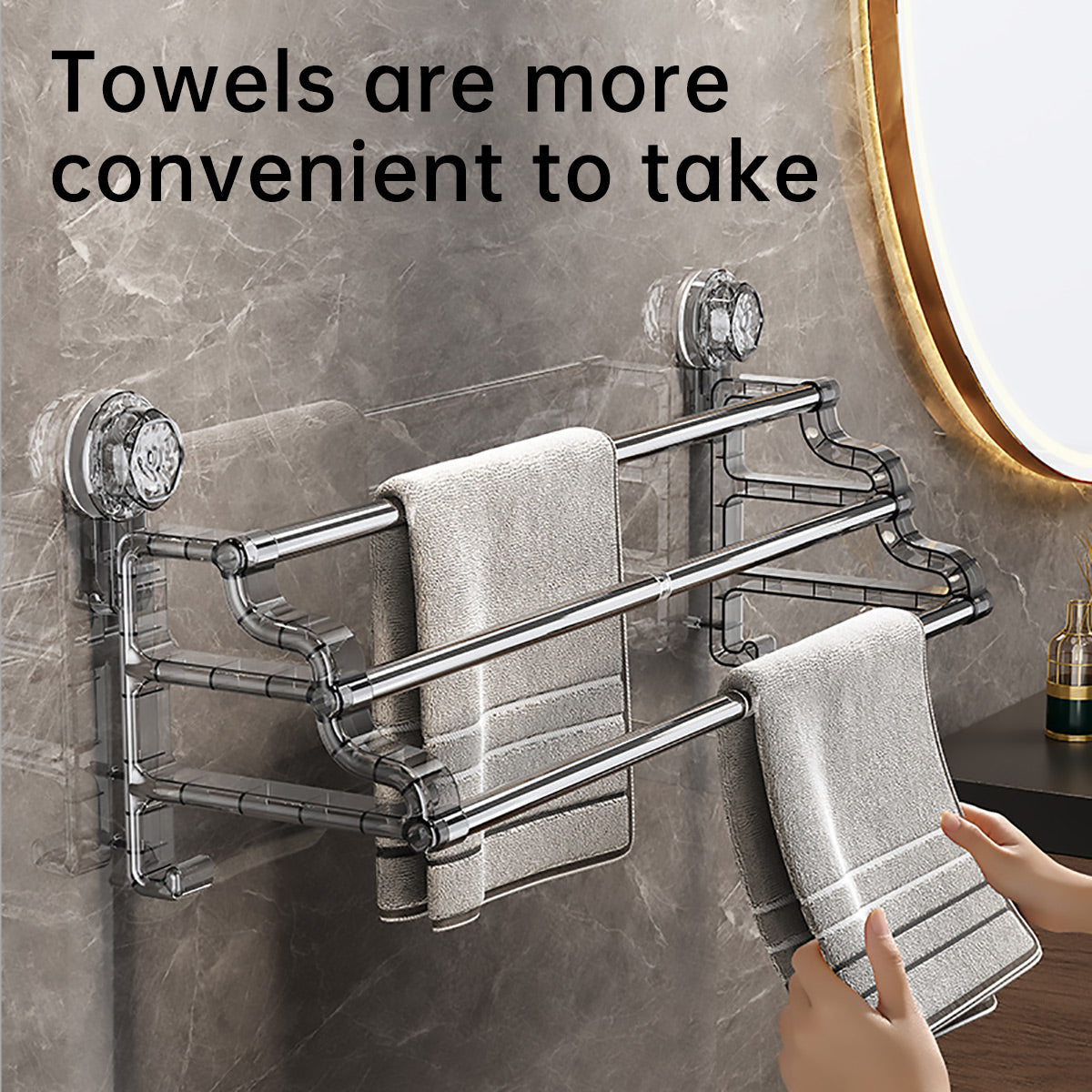 3 Tier No Drill Towel Rack Two Colours Set | StorageOZ