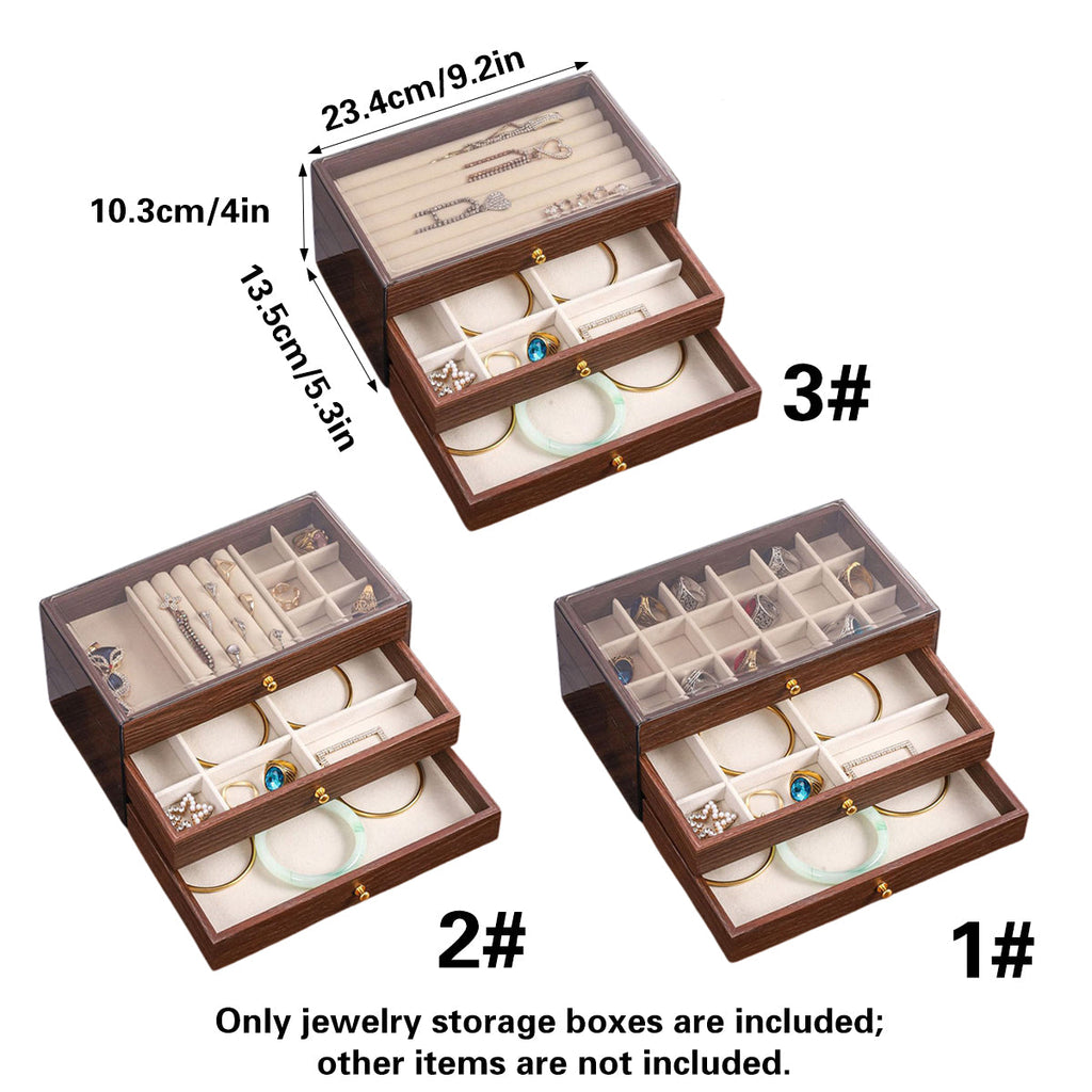 Wooden Jewellery Box Three Layouts Organiser | StorageOZ
