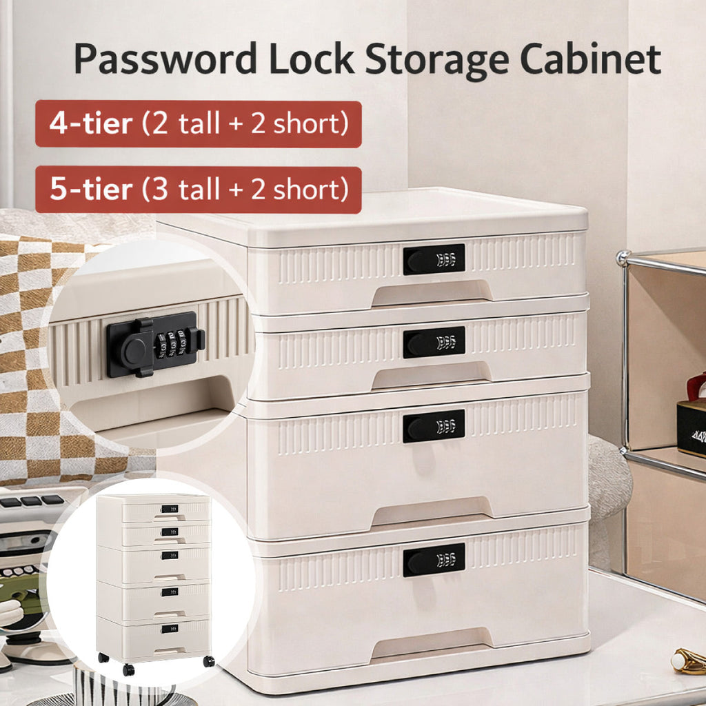 Code Lock Drawer Cabinet Two Heights Set | StorageOZ