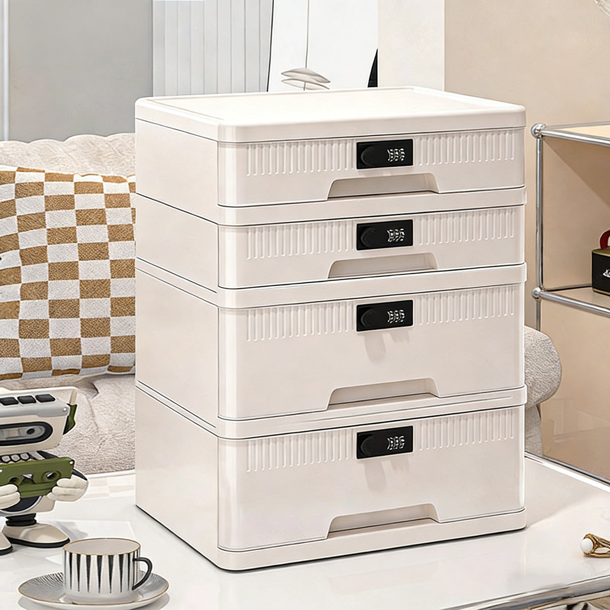 Code Lock Drawer Cabinet Two Heights Set | StorageOZ