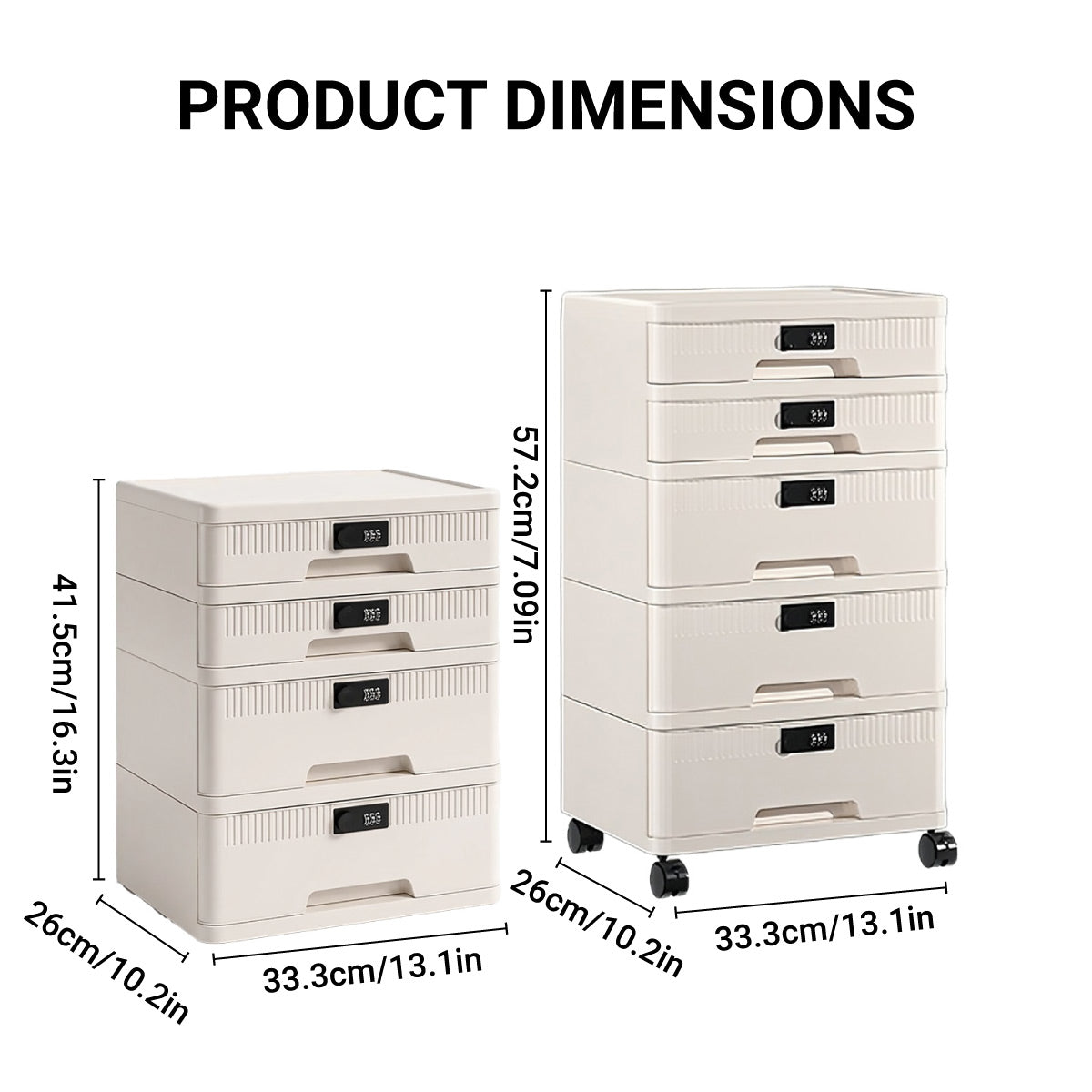 Code Lock Drawer Cabinet Two Heights Set | StorageOZ