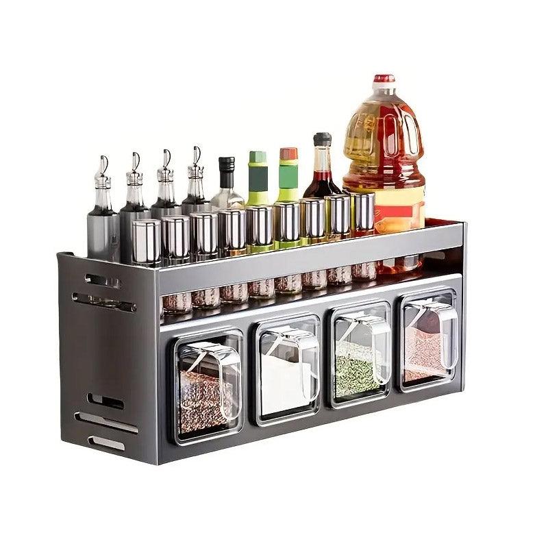 Wall Seasoning Rack 3 or 4 Grids Organiser | StorageOZ