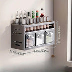 Wall Seasoning Rack 3 or 4 Grids Organiser | StorageOZ