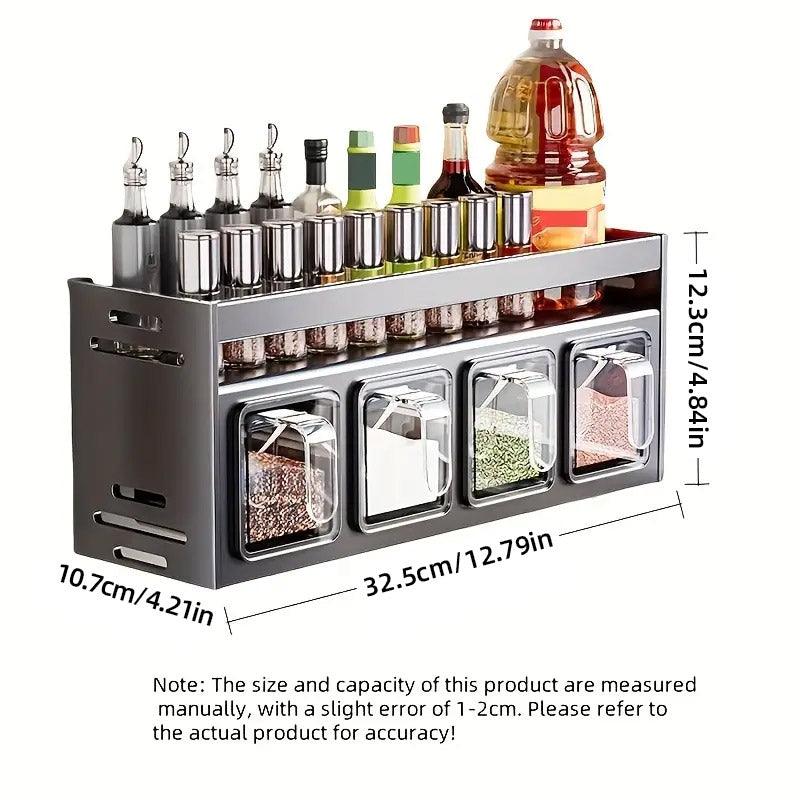 Wall Seasoning Rack 3 or 4 Grids Organiser | StorageOZ
