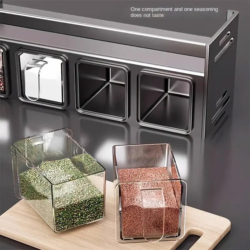Wall Seasoning Rack 3 or 4 Grids Organiser | StorageOZ