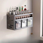 Wall Seasoning Rack 3 or 4 Grids Organiser | StorageOZ
