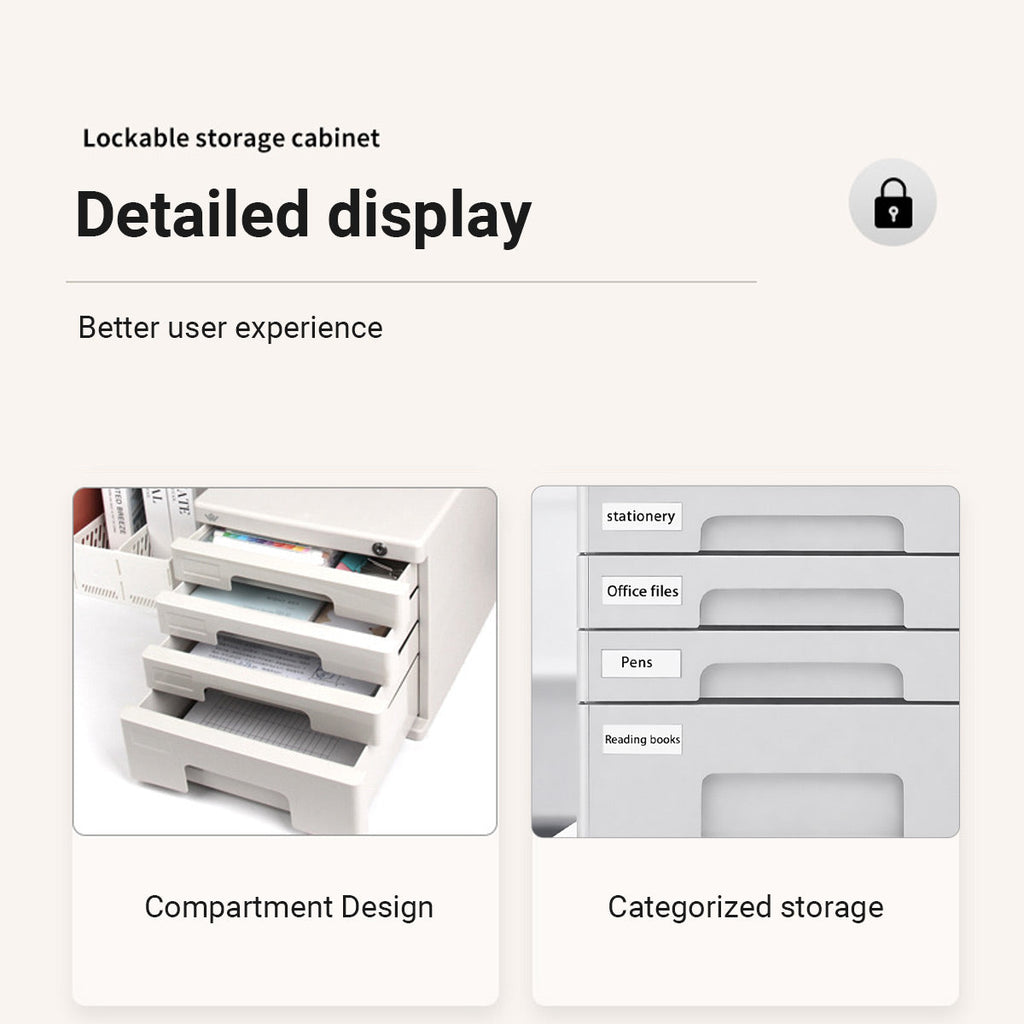 4 Tier A4 File Cabinet Lock Options Rack | StorageOZ