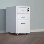 White Metal File Cabinet Two Heights Set | StorageOZ
