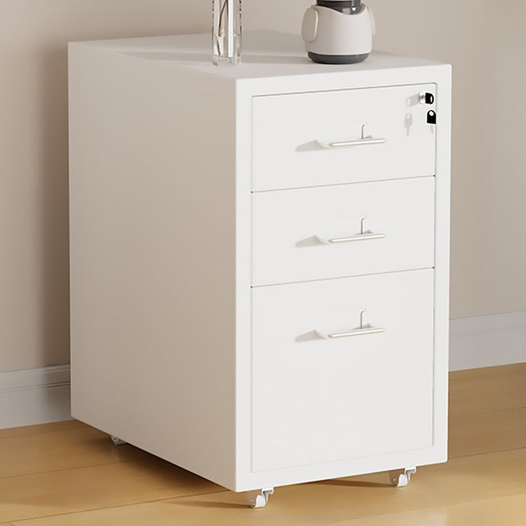 White Metal File Cabinet Two Heights Set | StorageOZ