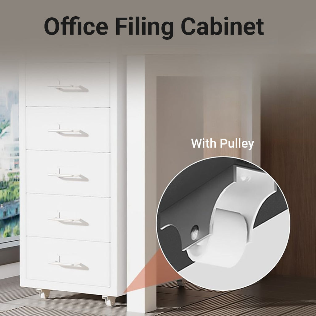 White Metal File Cabinet Two Heights Set | StorageOZ