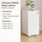 White Metal File Cabinet Two Heights Set | StorageOZ