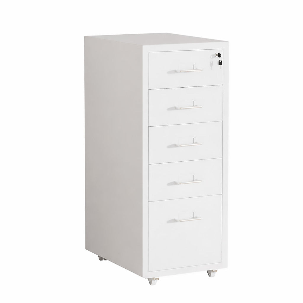 White Metal File Cabinet Two Heights Set | StorageOZ