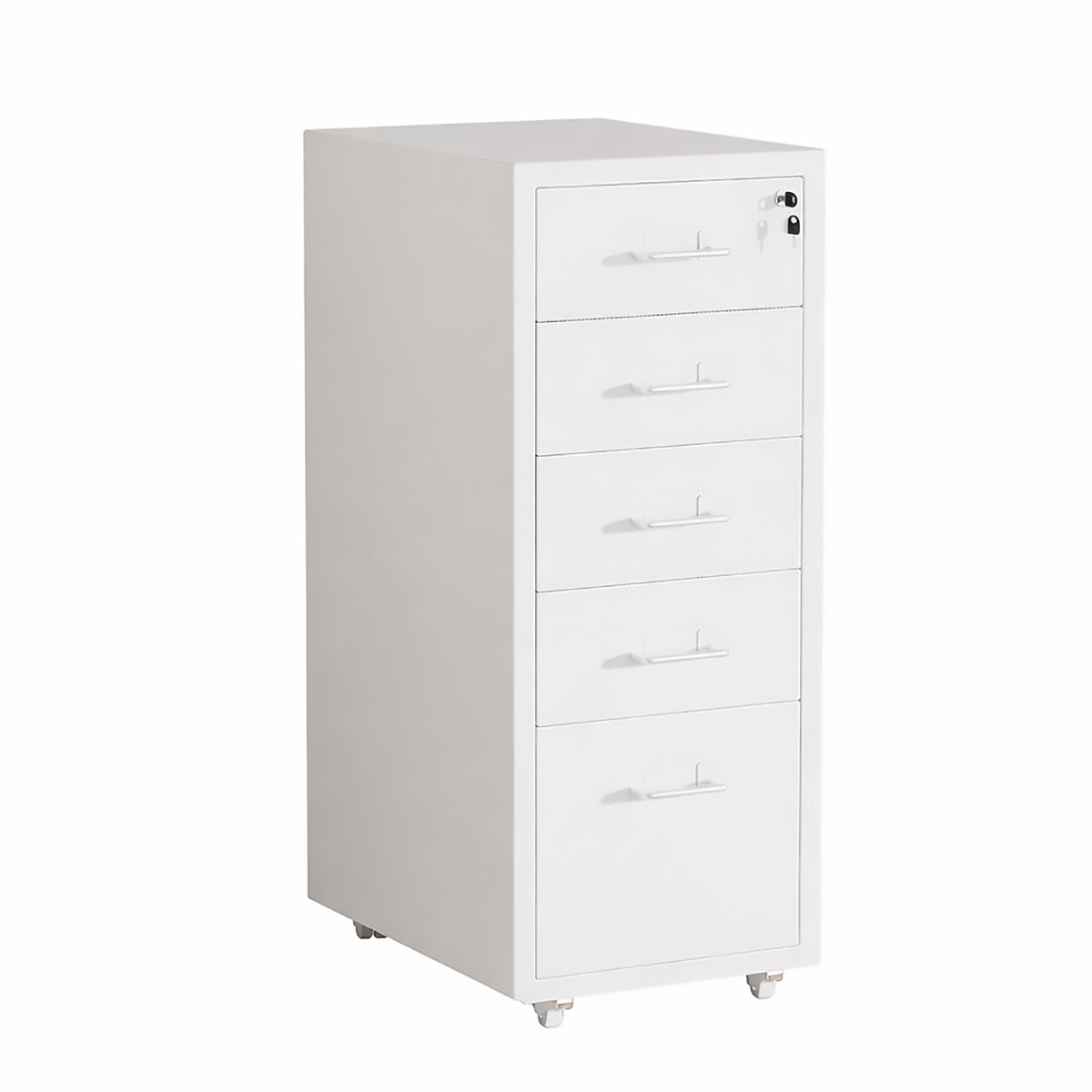 White Metal File Cabinet Two Heights Set | StorageOZ