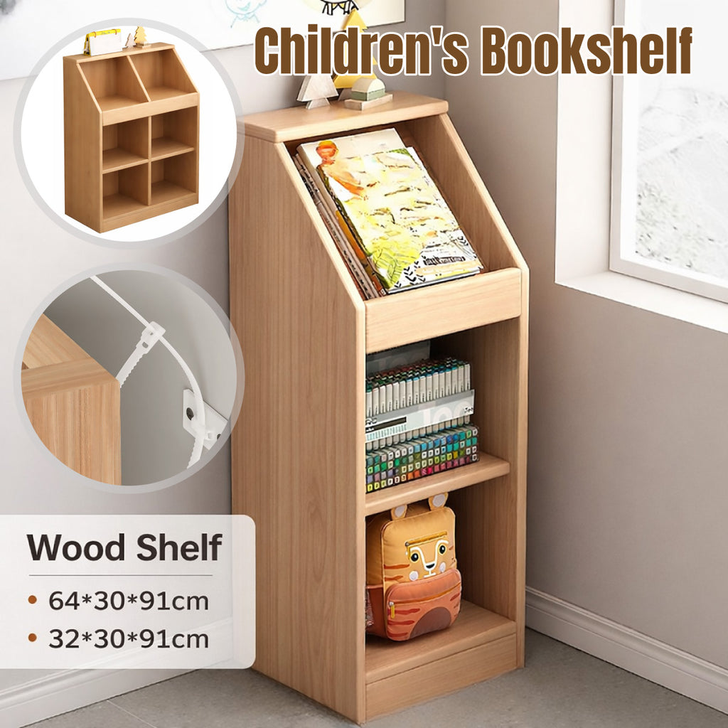 Wood Look Bookshelf Two Widths Organiser | StorageOZ