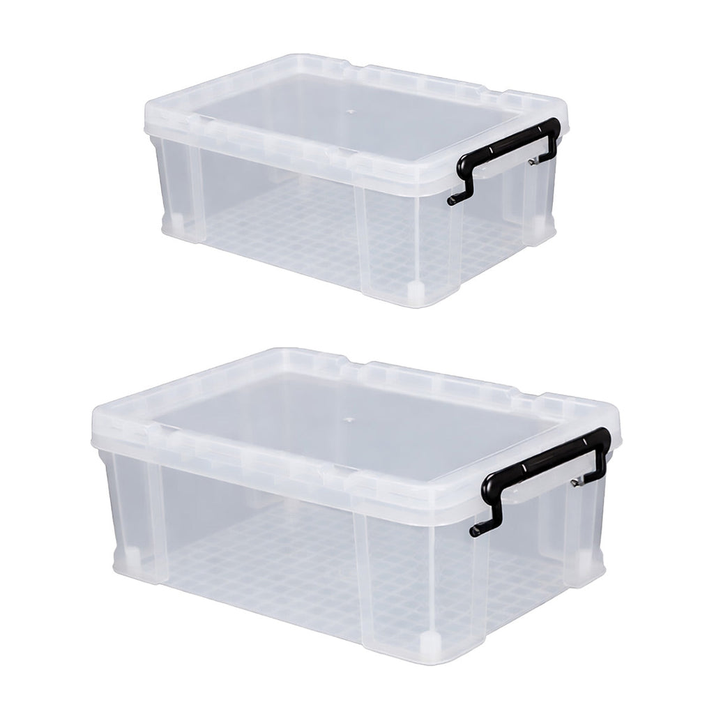Clear PP Storage Boxes in Two Sizes Rack | StorageOZ