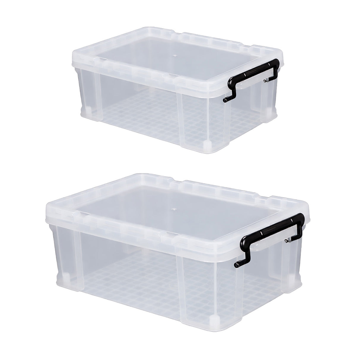 Clear PP Storage Boxes in Two Sizes Rack | StorageOZ