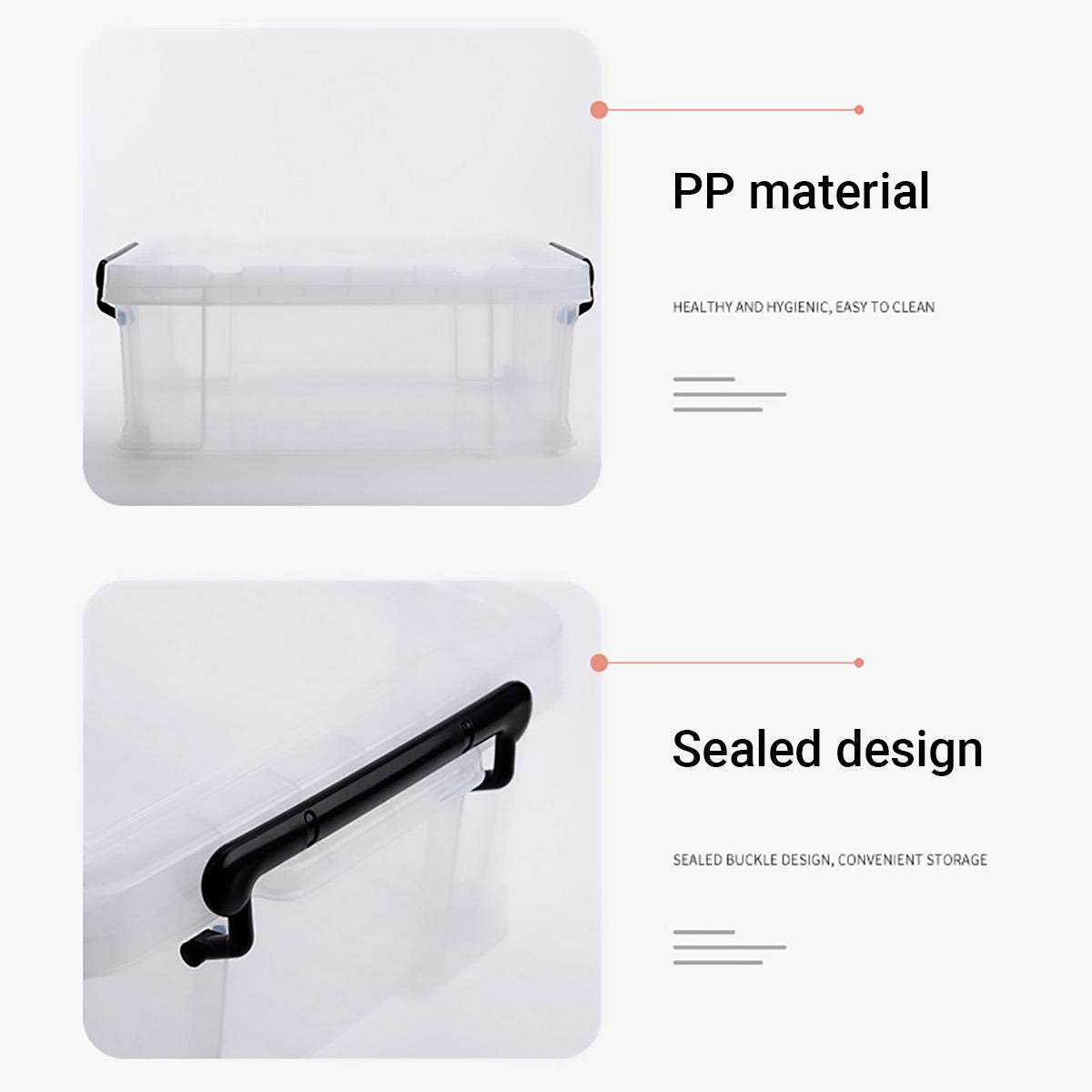 Clear PP Storage Boxes in Two Sizes Rack | StorageOZ