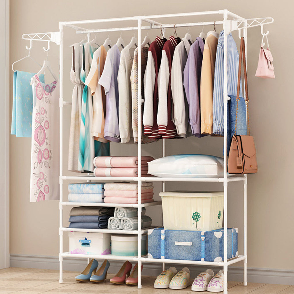 Double Row Floor Clothes Rack Two Colours | StorageOZ