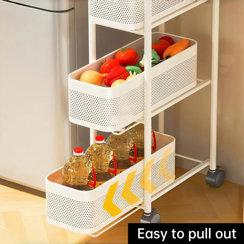 3 Tier Slim Pull Out Trolley Two Colours | StorageOZ