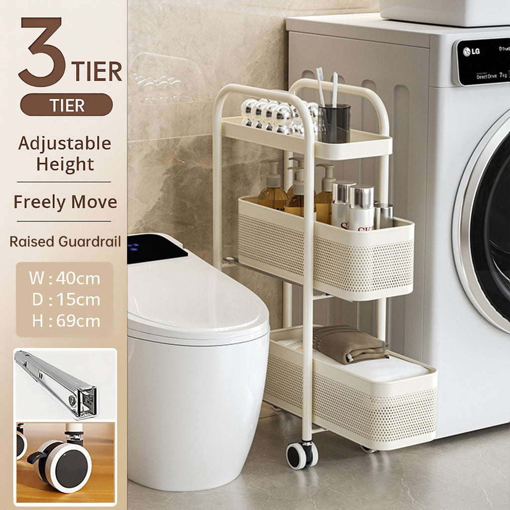 3 Tier Slim Pull Out Trolley Two Colours | StorageOZ