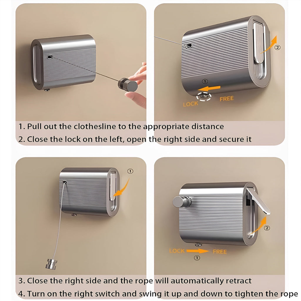 4.2m Steel Retractable Washing Line Two Colours | StorageOZ